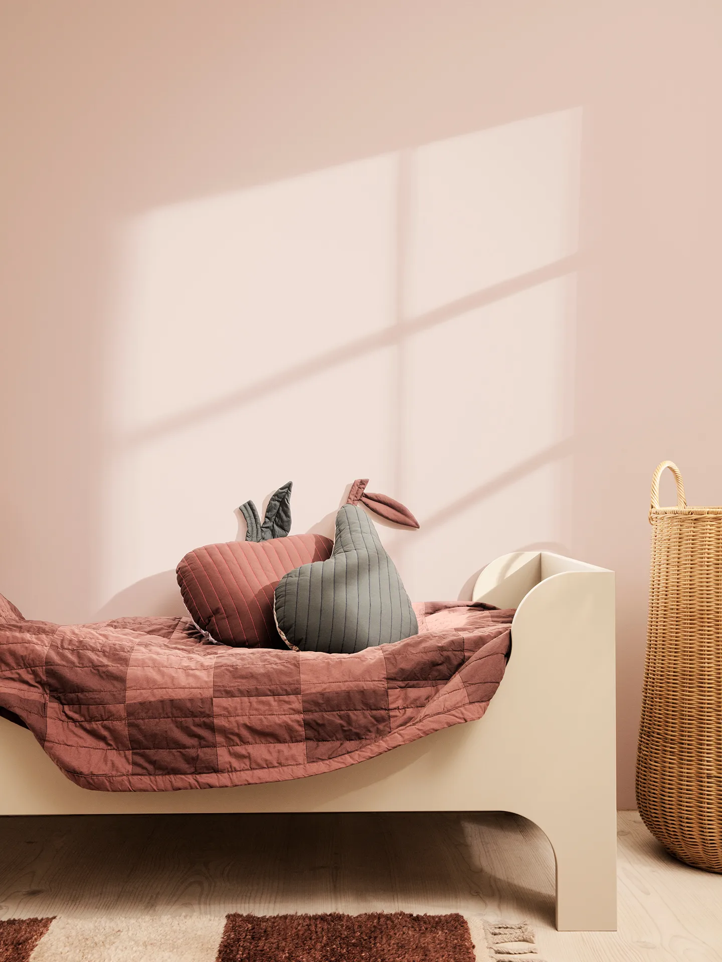 Duo quiltad filt 90x187 cm, Red Brown Tonal Ferm Living