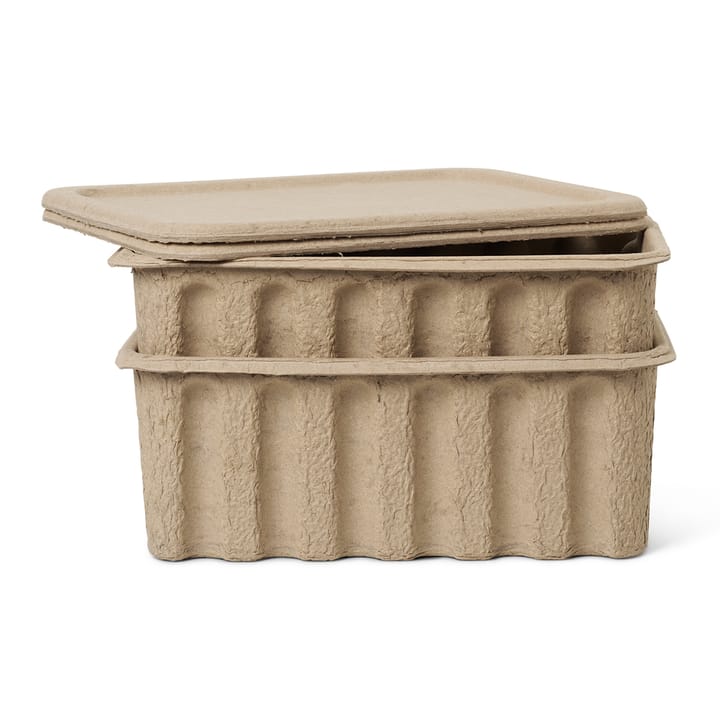 Ferm förvaringslåda med lock papper 2-pack - Brun - Ferm Living