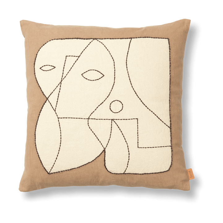 Figure kuddfodral 50x50 cm - Dark Taupe-Off-white - Ferm Living
