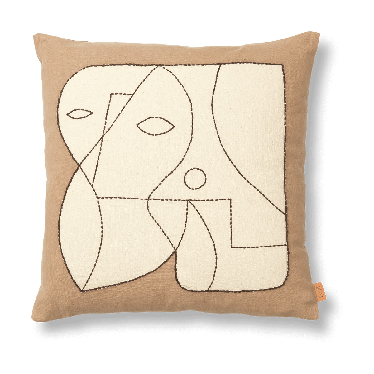 Ferm Living Figure kuddfodral 50x50 cm Dark Taupe-Off-white