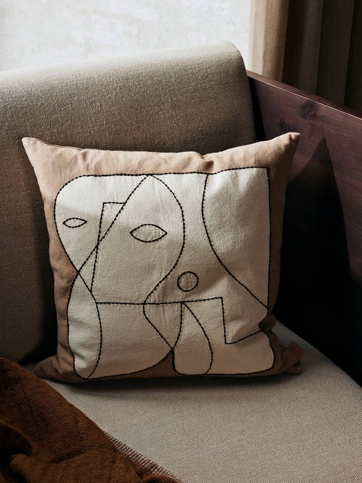 Figure kuddfodral 50x50 cm, Dark Taupe-Off-white Ferm Living