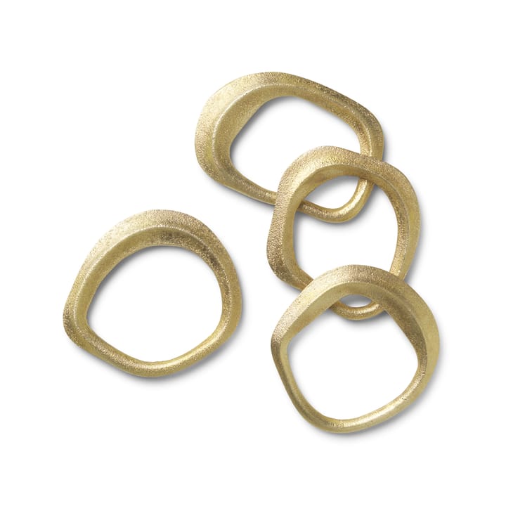 Flow servettring 4-pack - Mässing - Ferm Living