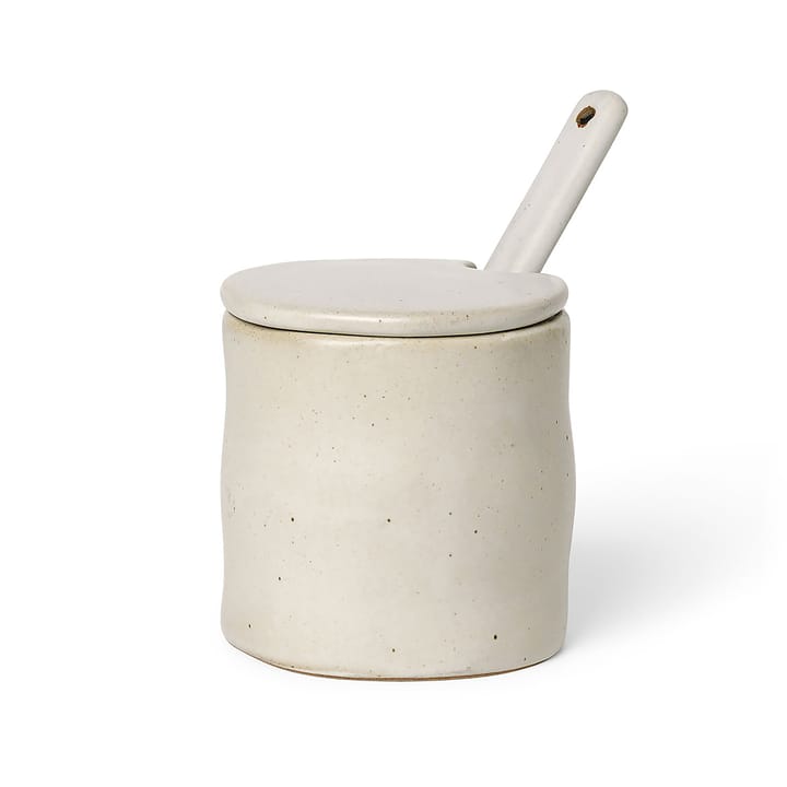 Flow syltburk med sked - Off-white speckle - Ferm Living