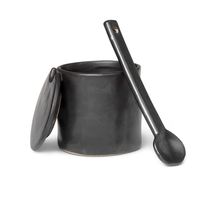 Flow syltburk med sked - Svart - Ferm Living