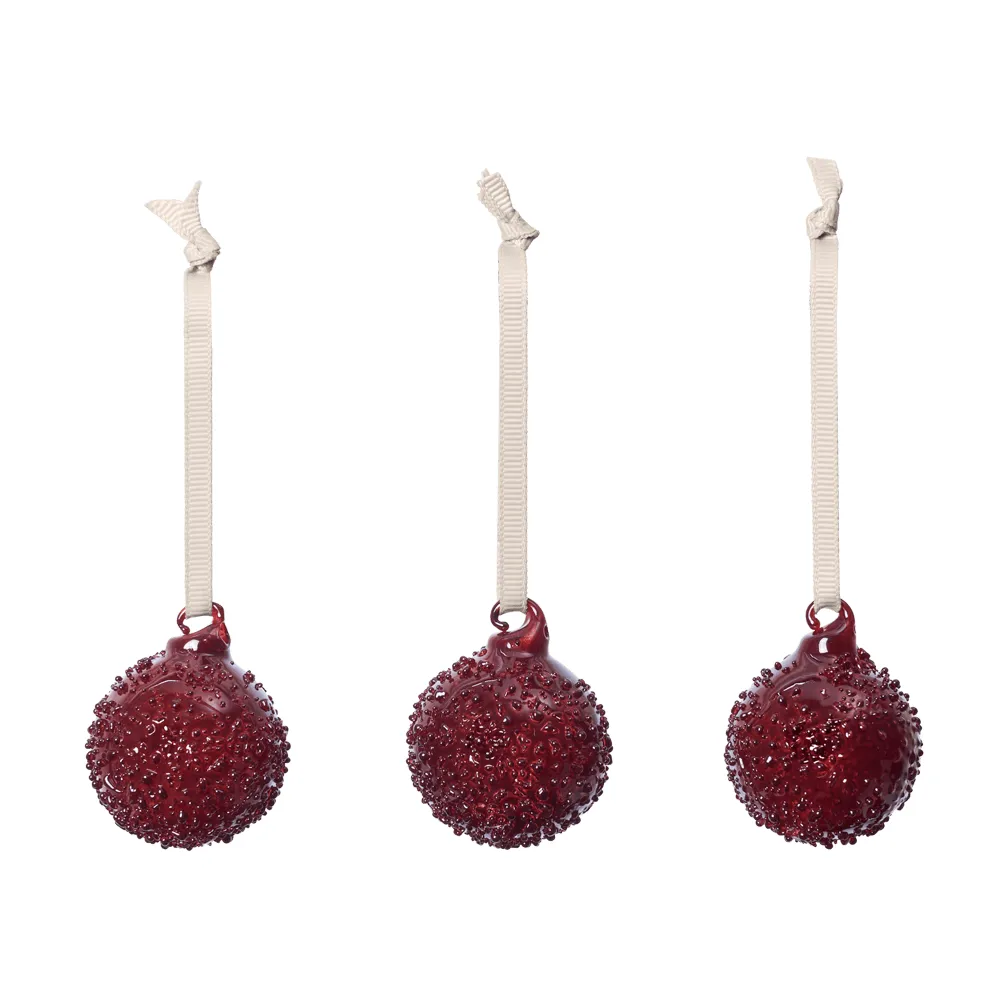 Flurry julgranskulor 3-pack, S, Picante Red Ferm Living