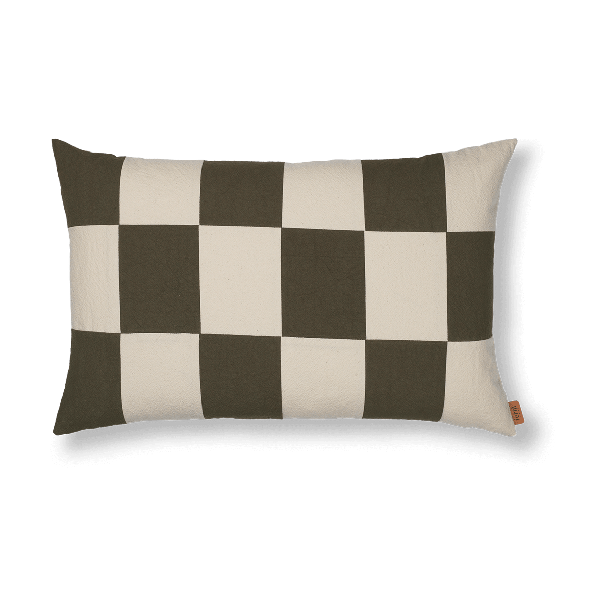 Ferm Living Fold patchwork kuddfodral 40x60 cm Dark Olive -undyed