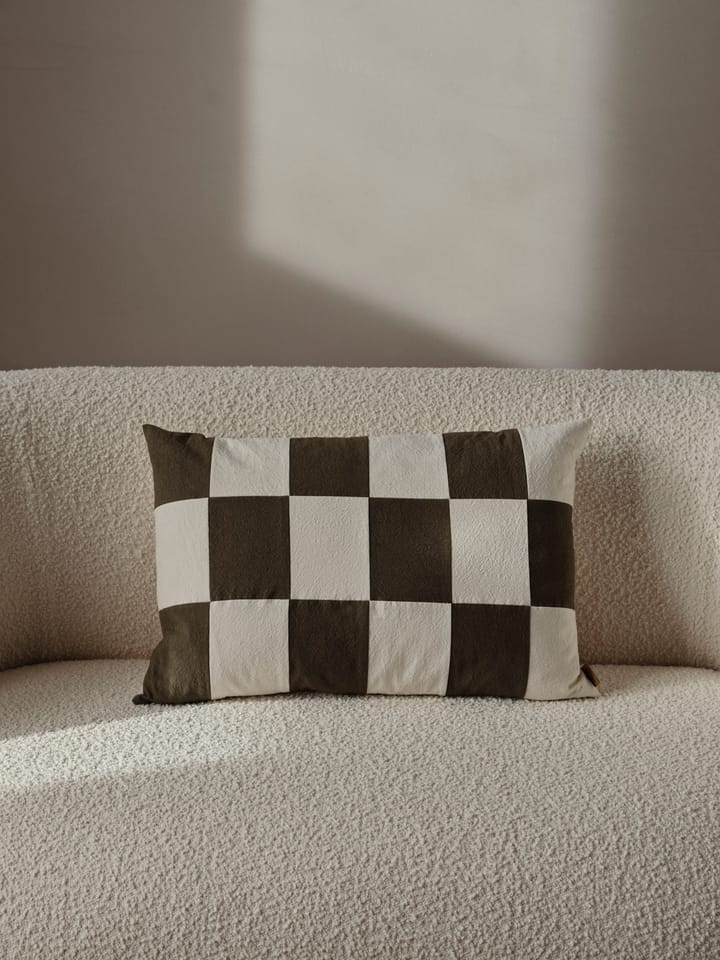 Fold patchwork kuddfodral 40x60 cm, Dark Olive -undyed Ferm Living