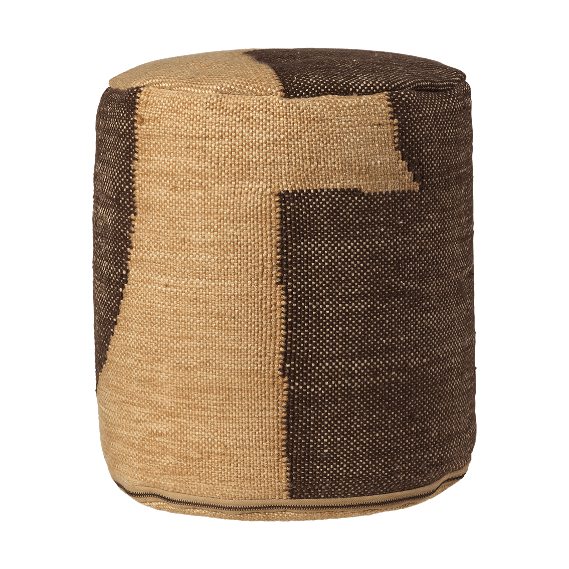 Ferm Living Forene cylinder pouf sittpuff o38x42 cm Tan-Chocolate