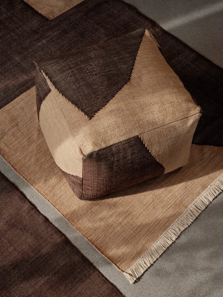 Forene square pouf sittpuff 60x60x40 cm, Tan-Chocolate Ferm Living