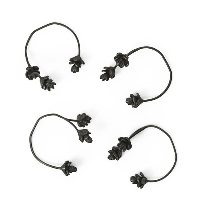 Forest servettring 4-pack - Black brass - Ferm Living