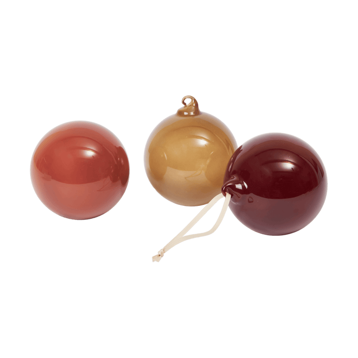 Glass bauble julkulor L Ø10 cm 3 delar, Roseate Opaque Ferm Living