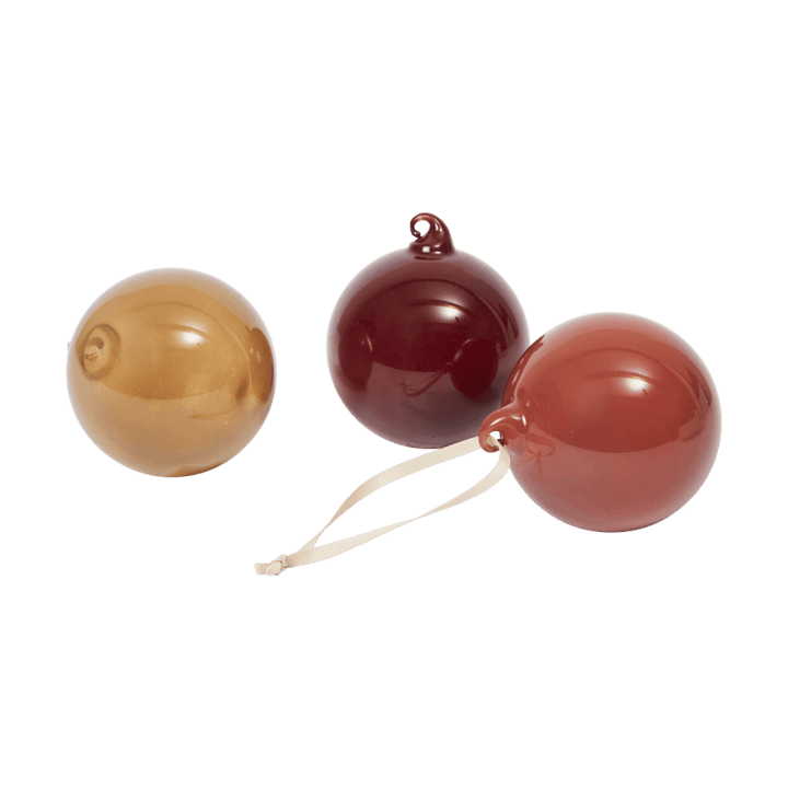 Glass bauble julkulor M Ø8 cm 3 delar, Roseate Opaque Ferm Living