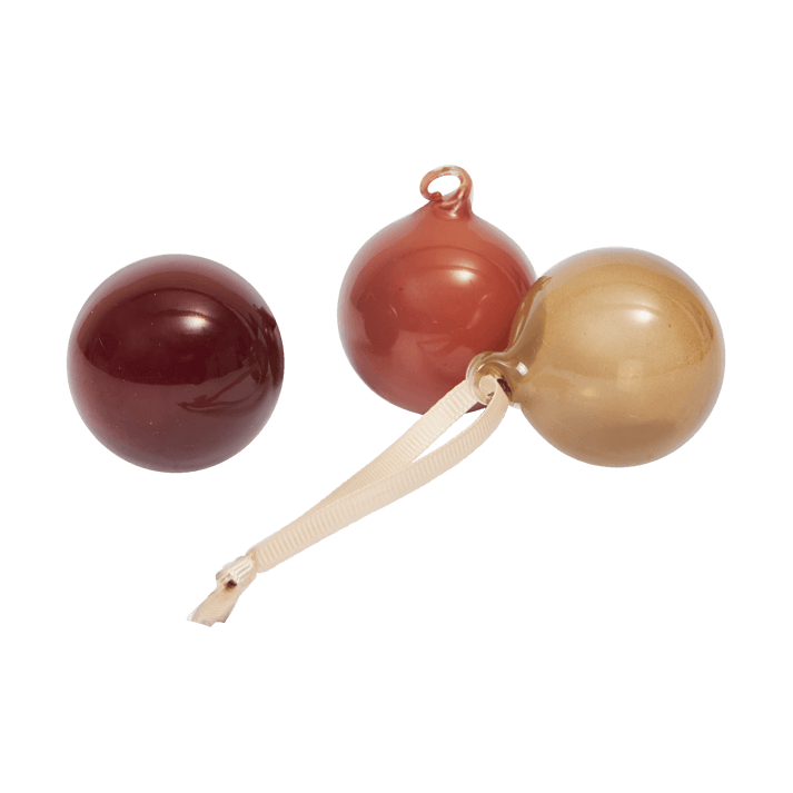 Glass bauble julkulor S Ø4 cm 3 delar, Roseate Opaque Ferm Living