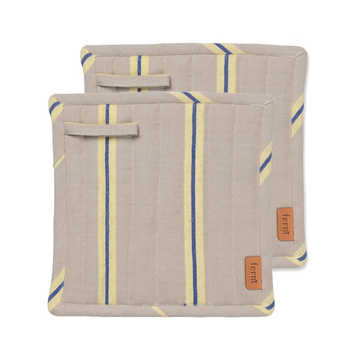Hale grytlapp 2-pack - Oyster-lemon-bright blue - Ferm LIVING