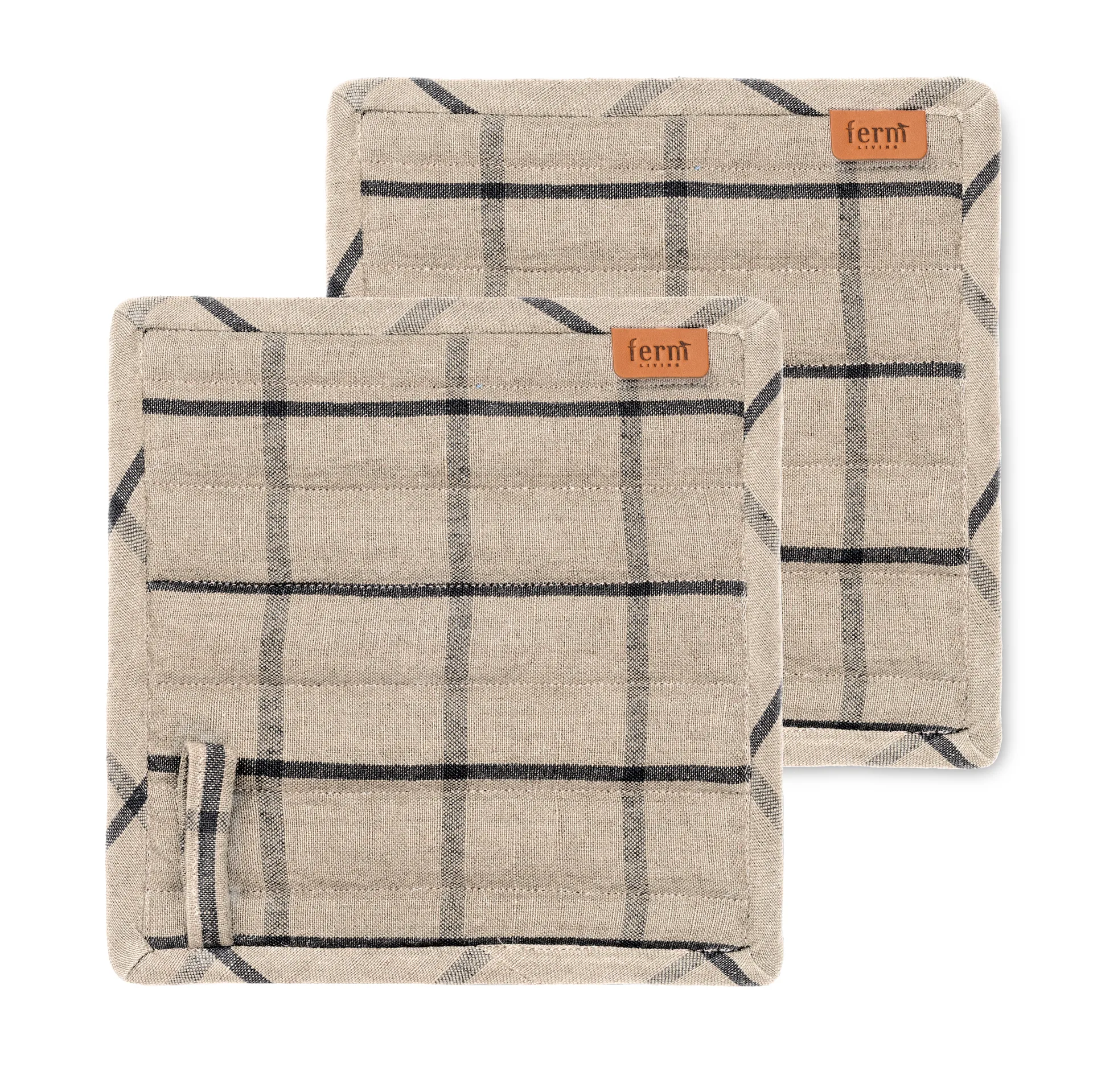 Hale grytlapp 2-pack, Sand-svart Ferm Living