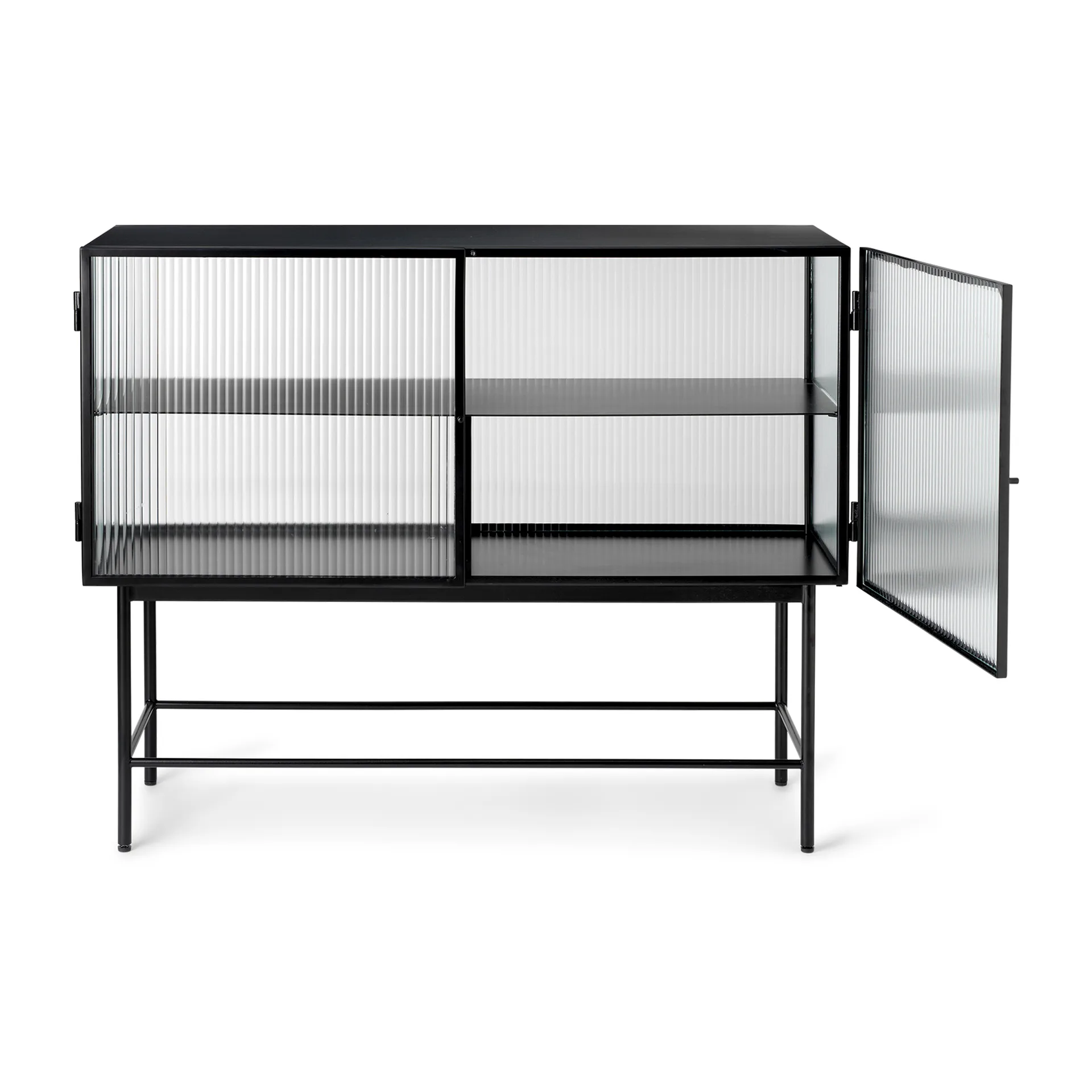 Haze sideboard, Black-vågigt glas Ferm Living