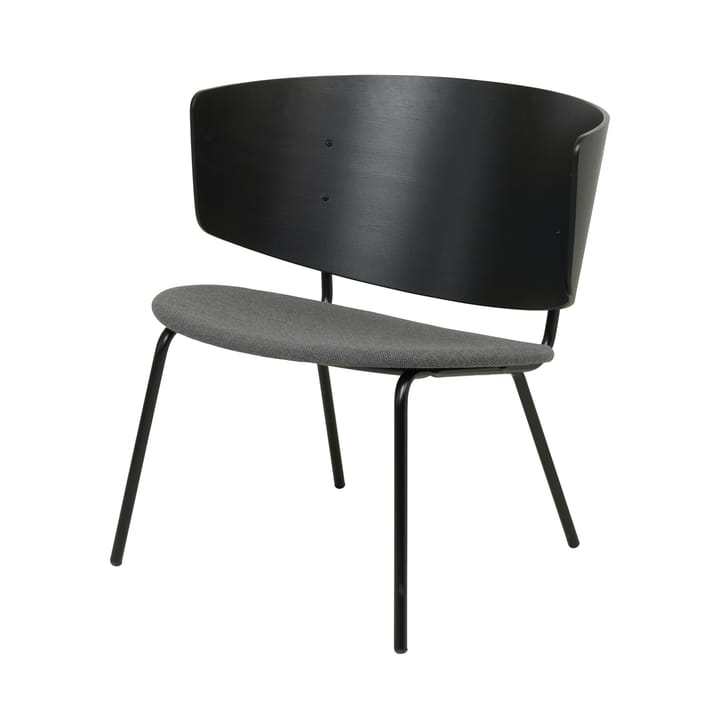 Herman loungestol med stoppad sits - svart med mörkgrå textilsits - Ferm LIVING