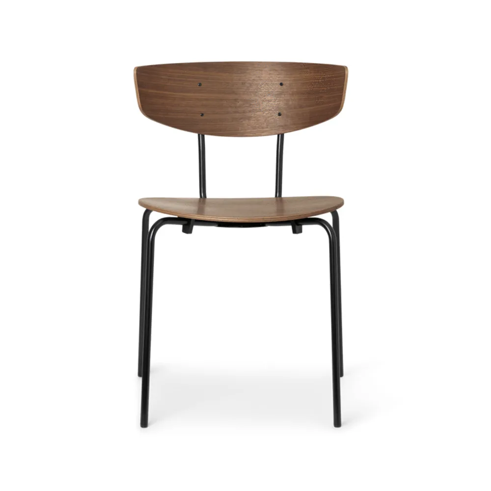 Herman Stol, walnut, svart stålstativ Ferm Living