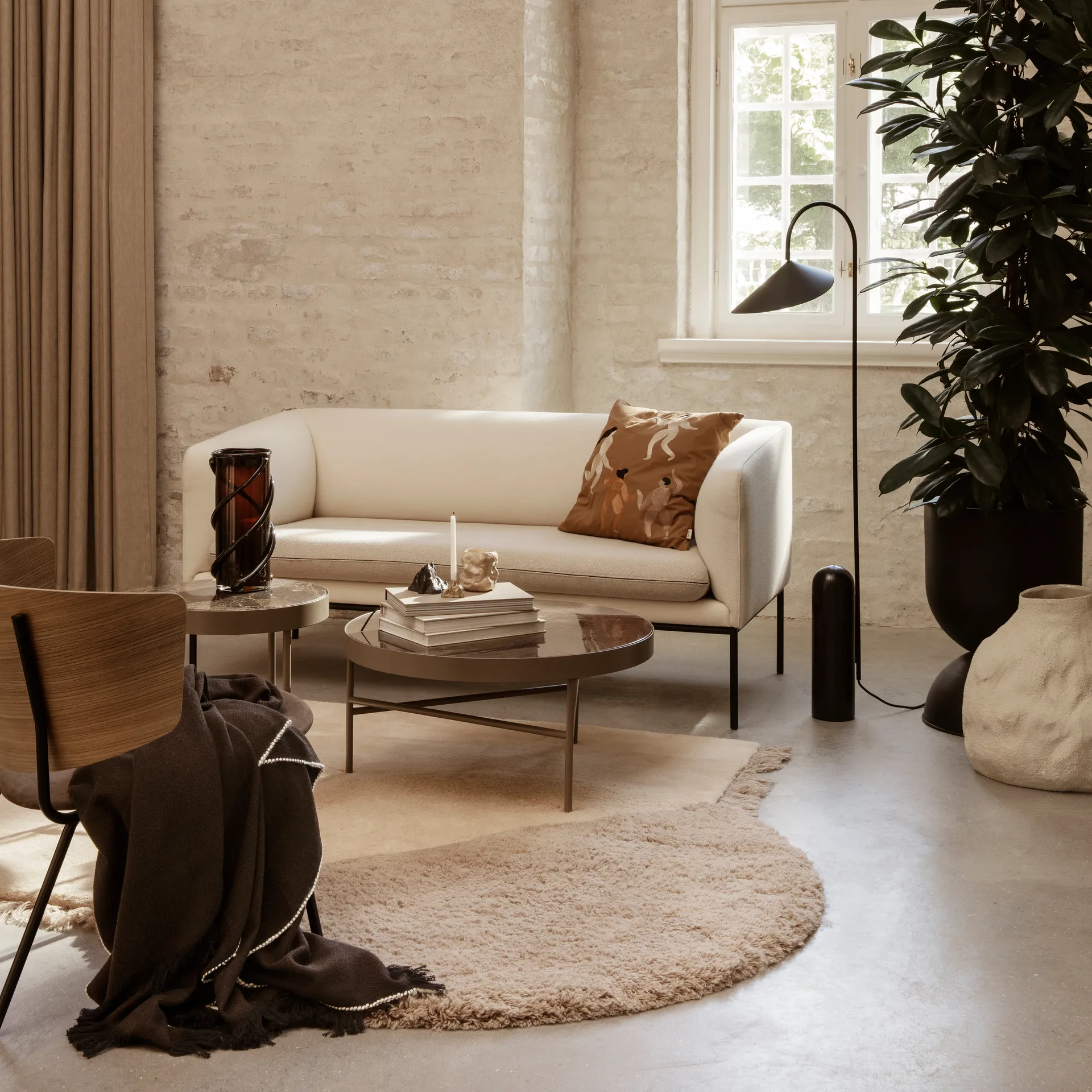 Herringbone pläd 120x180 cm, Dark coffee Ferm Living