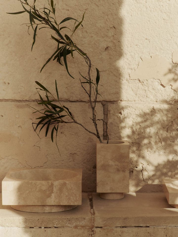 Hew dekorationsskål hög, Travertine Ferm Living