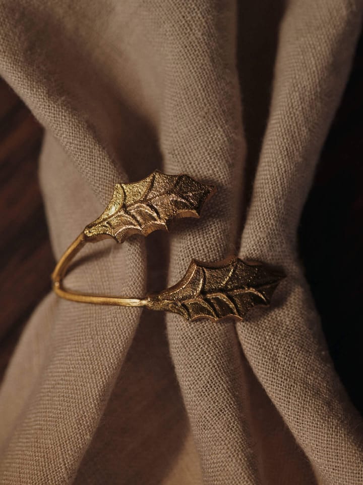 Holly leaf servettring Ø5,3 cm 4-pack, Brass Ferm Living