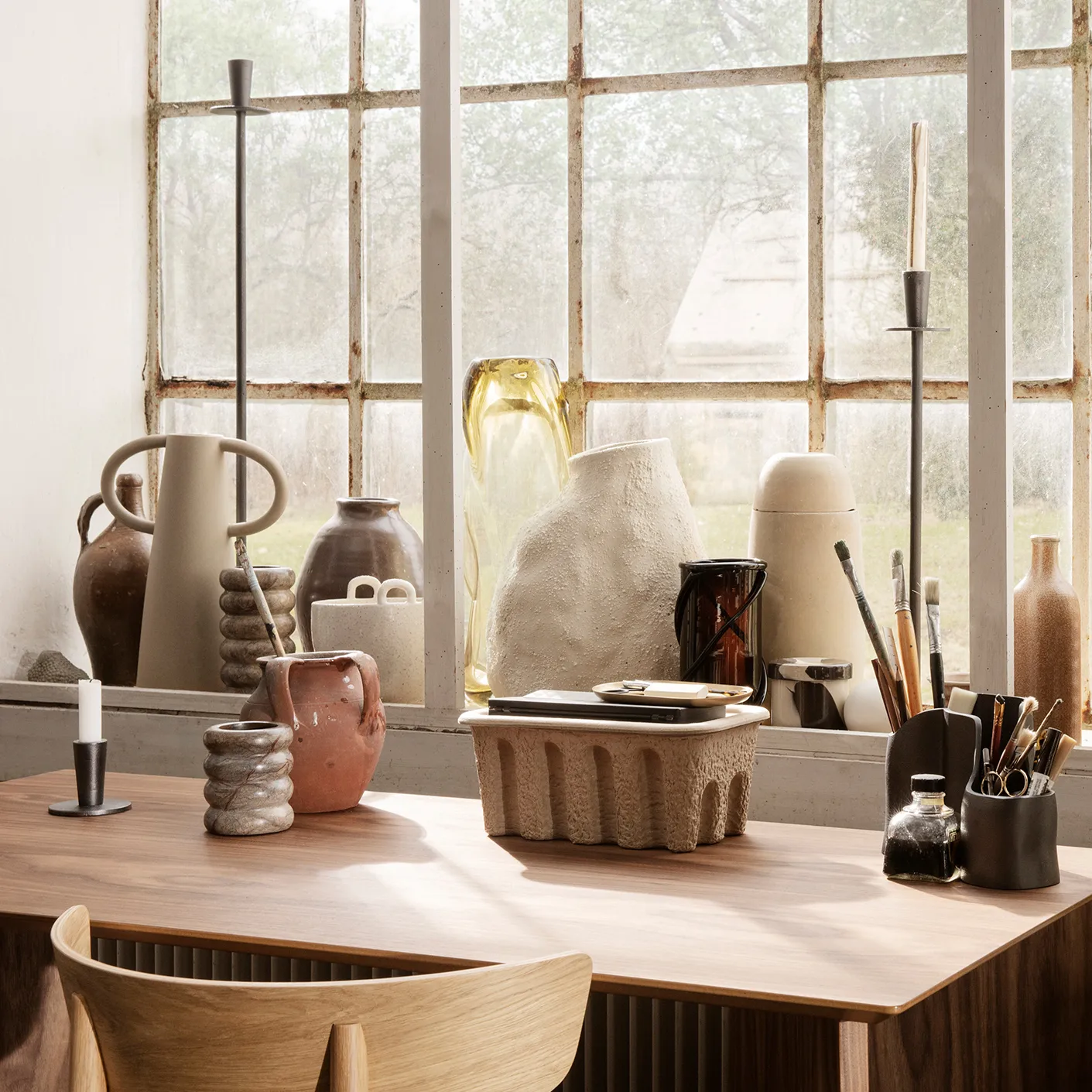 Hoy ljusstake low 6,4 cm, Svart Ferm Living