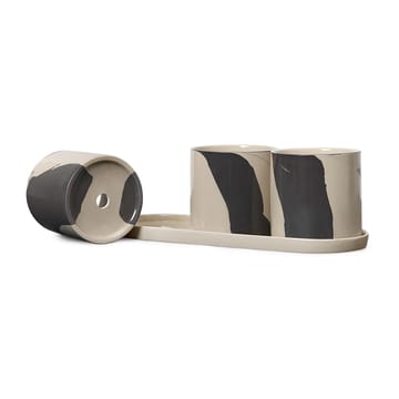 Inlay örtkruka med fat 4 delar - Sand-brown - Ferm Living