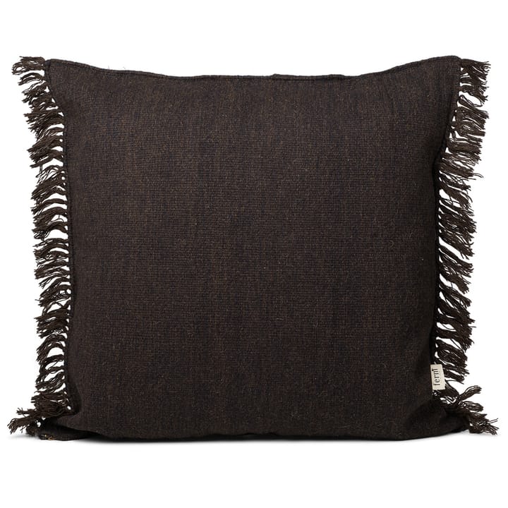Kelim kudde med fransar L 80x80 cm, Dark melange Ferm Living
