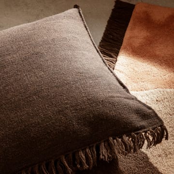 Kelim kudde med fransar L 80x80 cm - Dark melange - Ferm Living