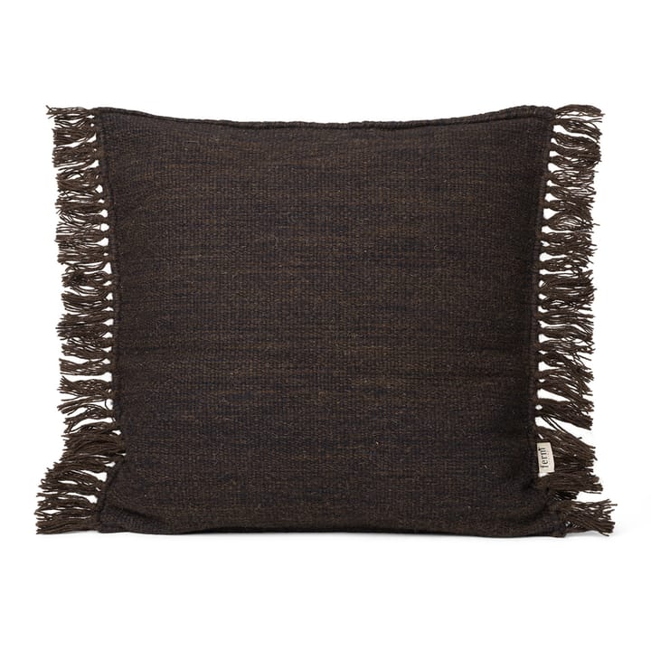 Kelim kudde med fransar S 50x50 cm, Dark melange Ferm Living
