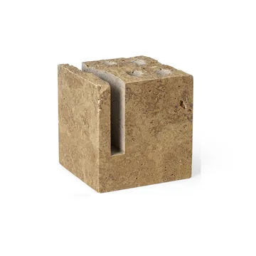 Klint pennhållare 9x9 cm - Beige travertin - Ferm Living