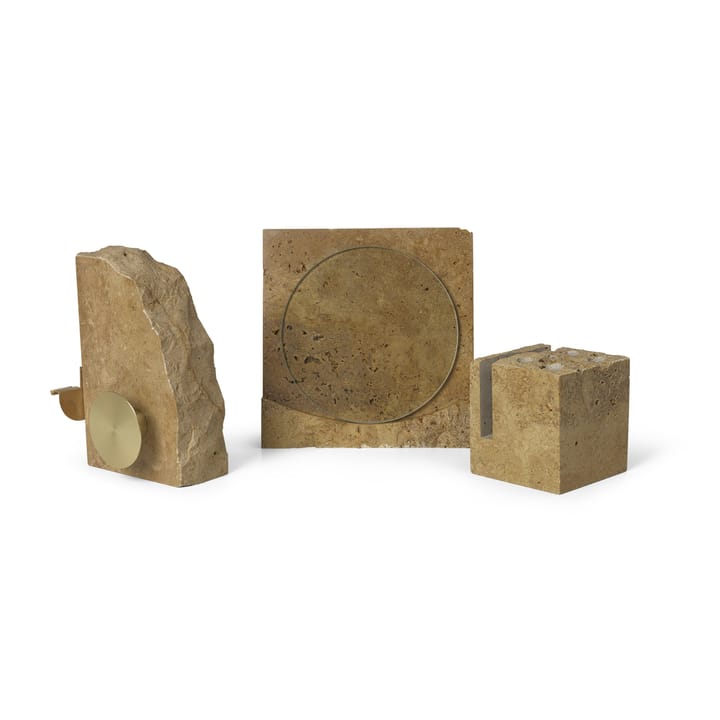 Klint pennhållare 9x9 cm, Beige travertin Ferm Living