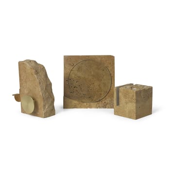Klint tejphållare 11,6x17 cm - Beige travertin - Ferm Living