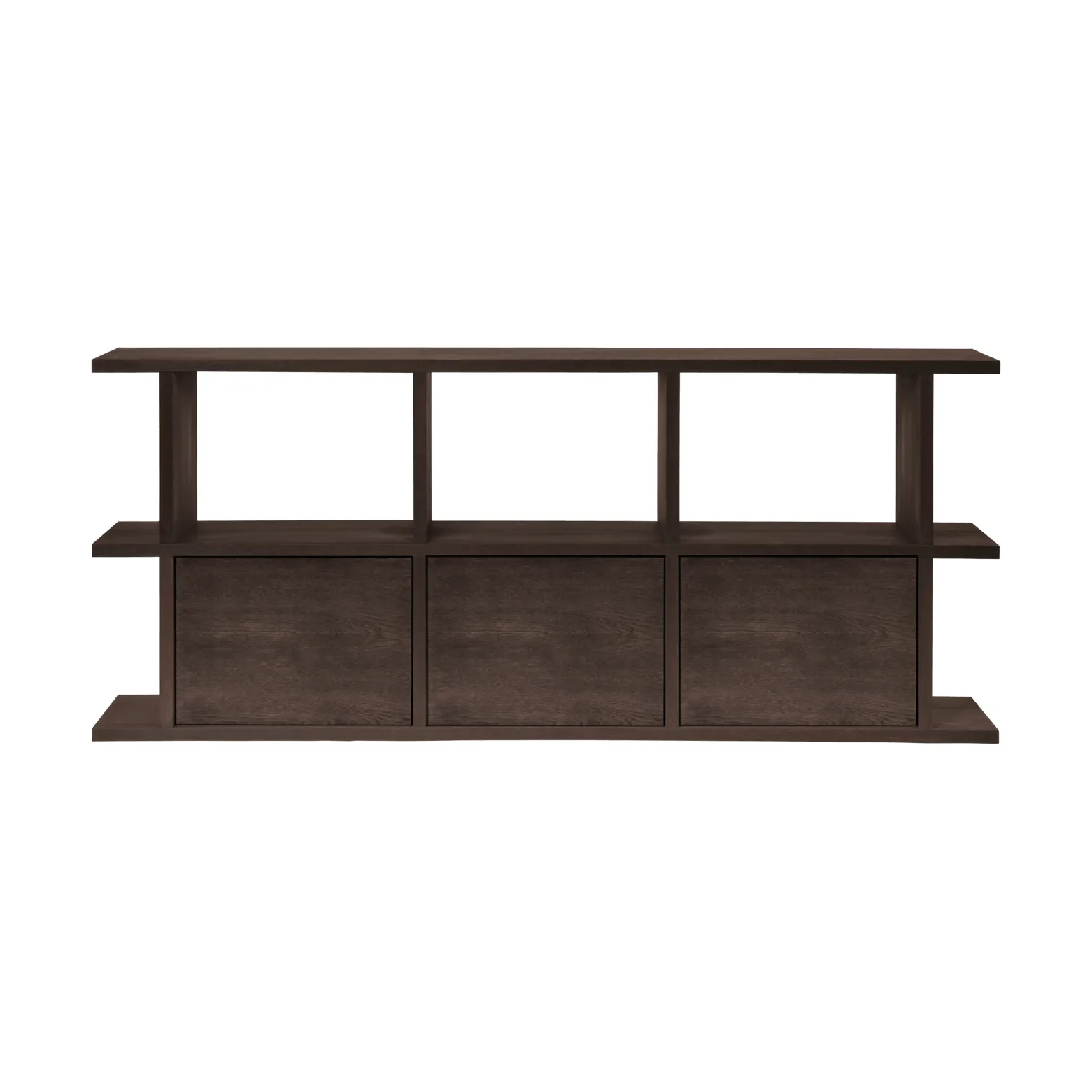 Kona bokhylla 3x2, Dark stained, inkl 3 skåpsinsatser Ferm Living