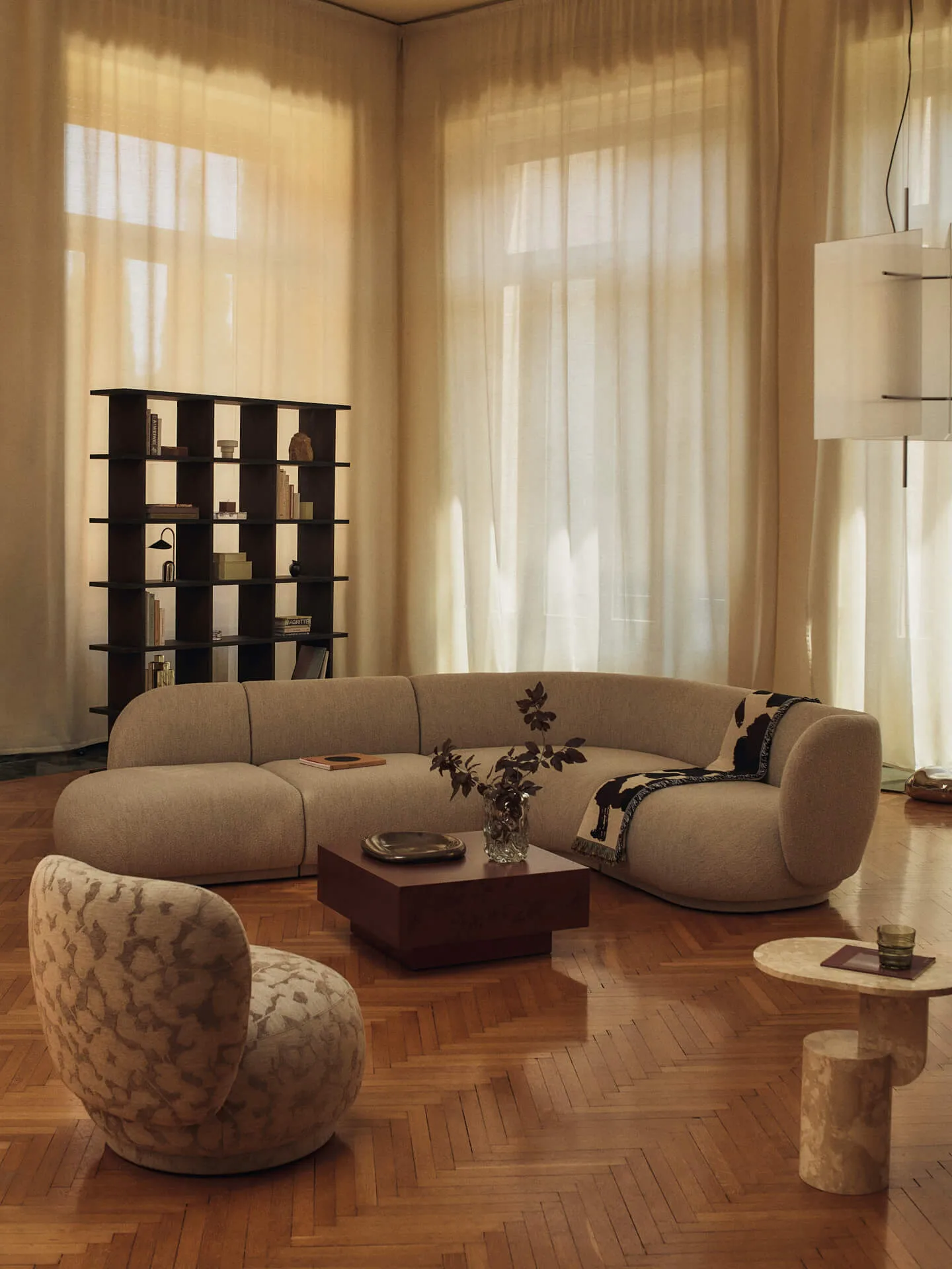 Kona bokhylla 3x6, Dark Stained Ferm Living