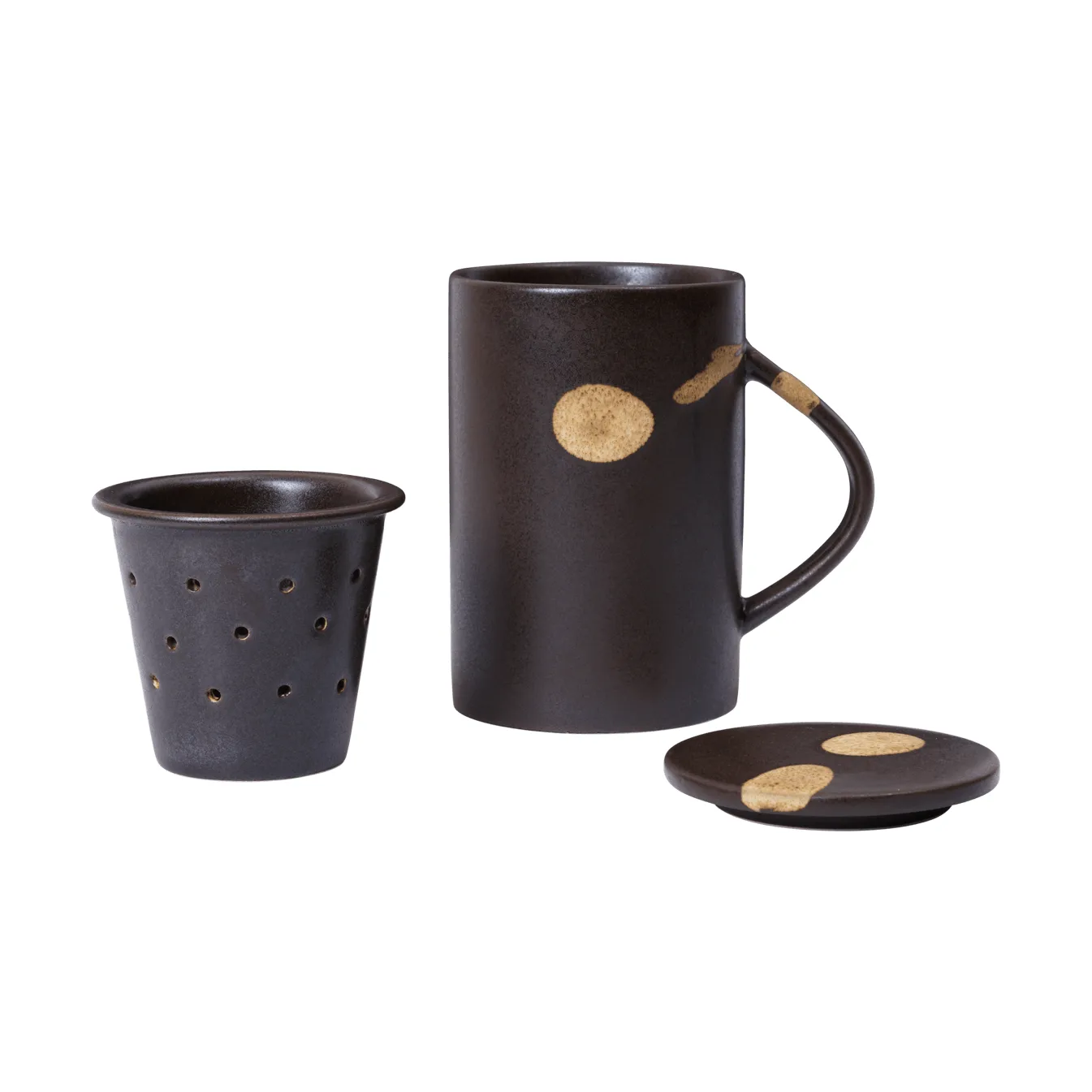 Koyo temugg med tesil 40 cl, Dark brown-buff Ferm Living