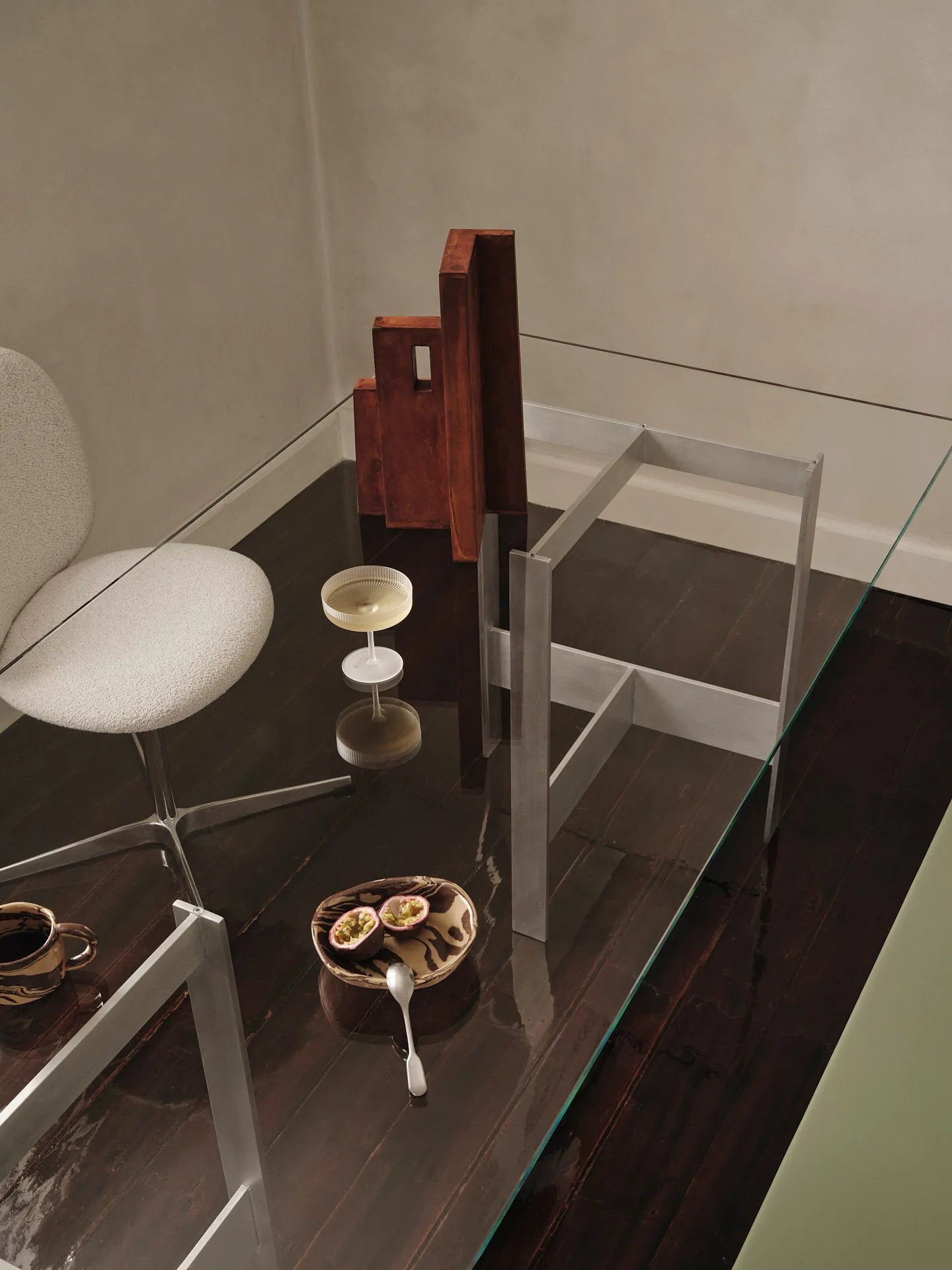 Lager matbord 90x200 cm, Glass-aluminium Ferm Living