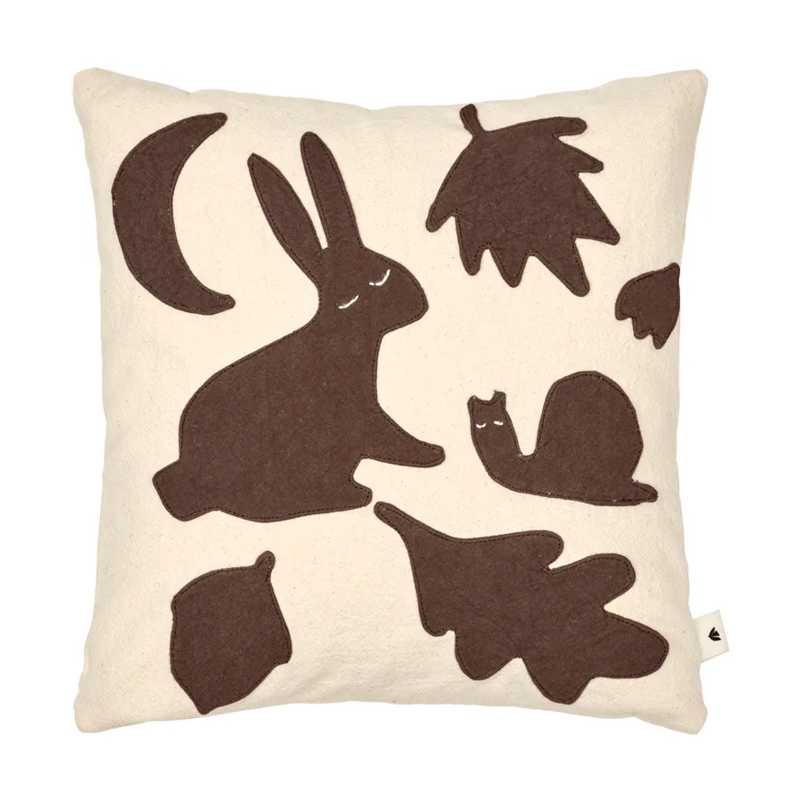 Lunden kudde, Off-white-dark chocolate, 30x30 cm Ferm Living