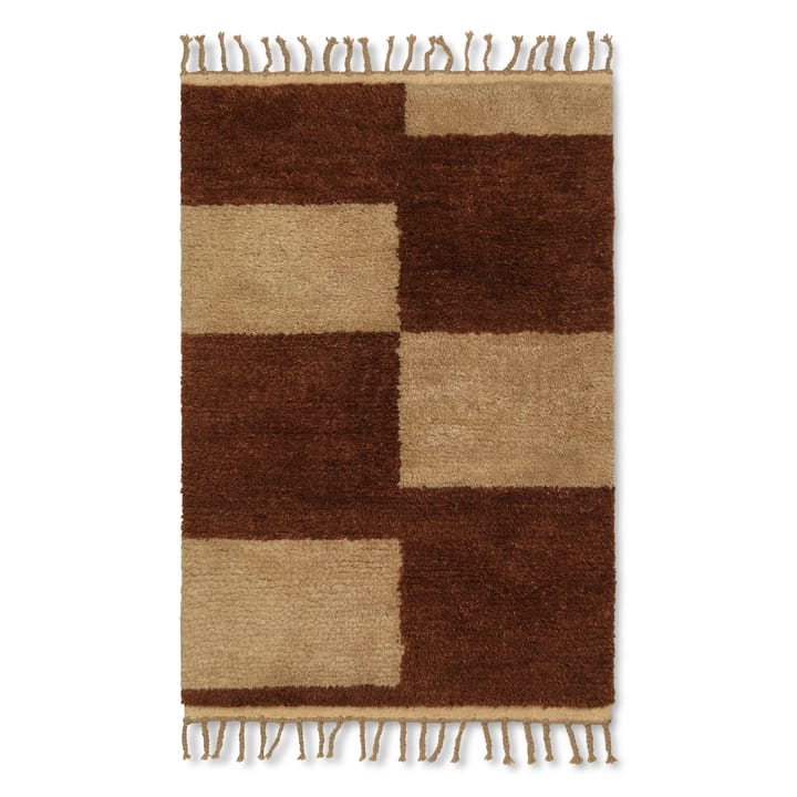 Mara handknuten matta 120x180 cm - Dark Brick-off-white - Ferm LIVING