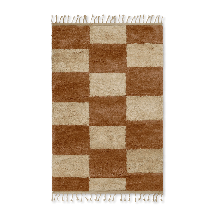 Mara handknuten matta 120x180 cm - Dark Brick-off-white - Ferm Living
