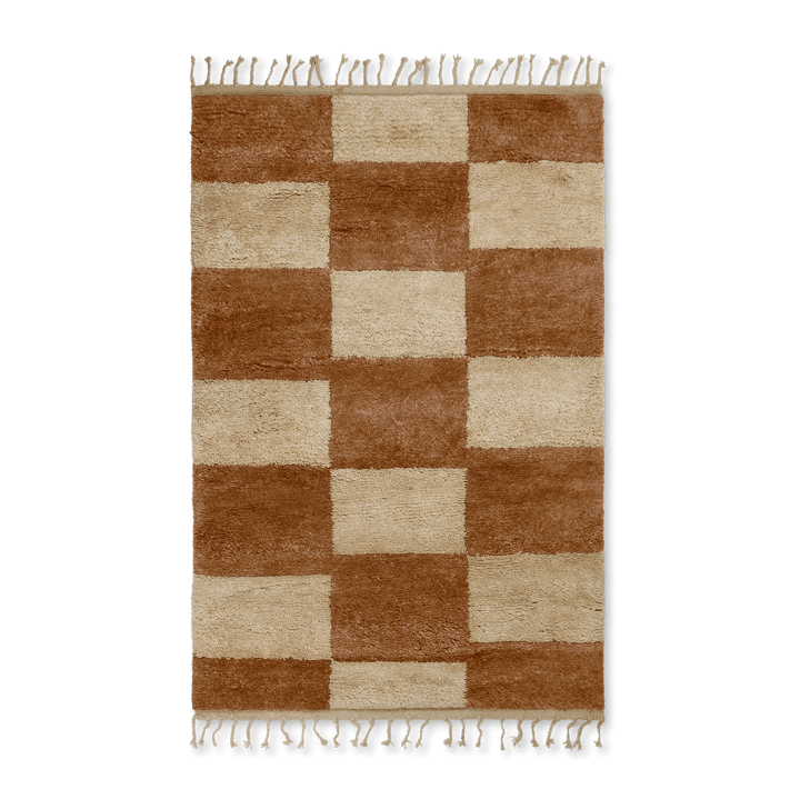 Mara handknuten matta 120x180 cm - Dark Brick-off-white - Ferm LIVING