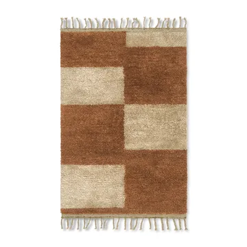 Mara handknuten matta 80x120 cm - Dark Brick-off-white - Ferm Living