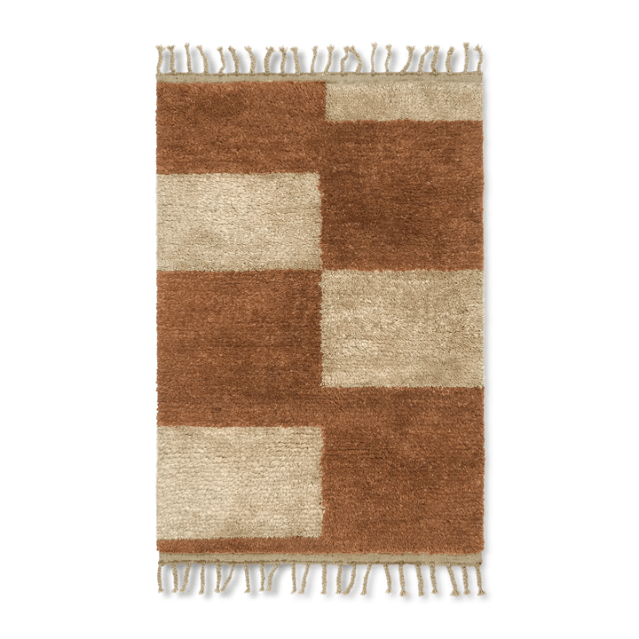 Mara handknuten matta 80x120 cm - Dark Brick-off-white - Ferm LIVING