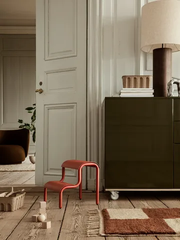 Mara handknuten matta 80x120 cm - Dark Brick-off-white - Ferm Living