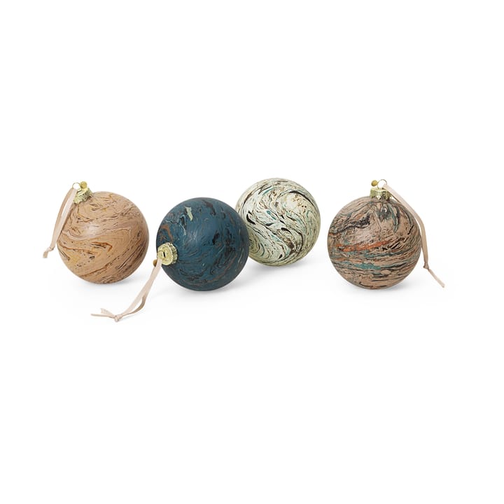 Marble dekorationskula mixed 4-pack, Large Ferm Living