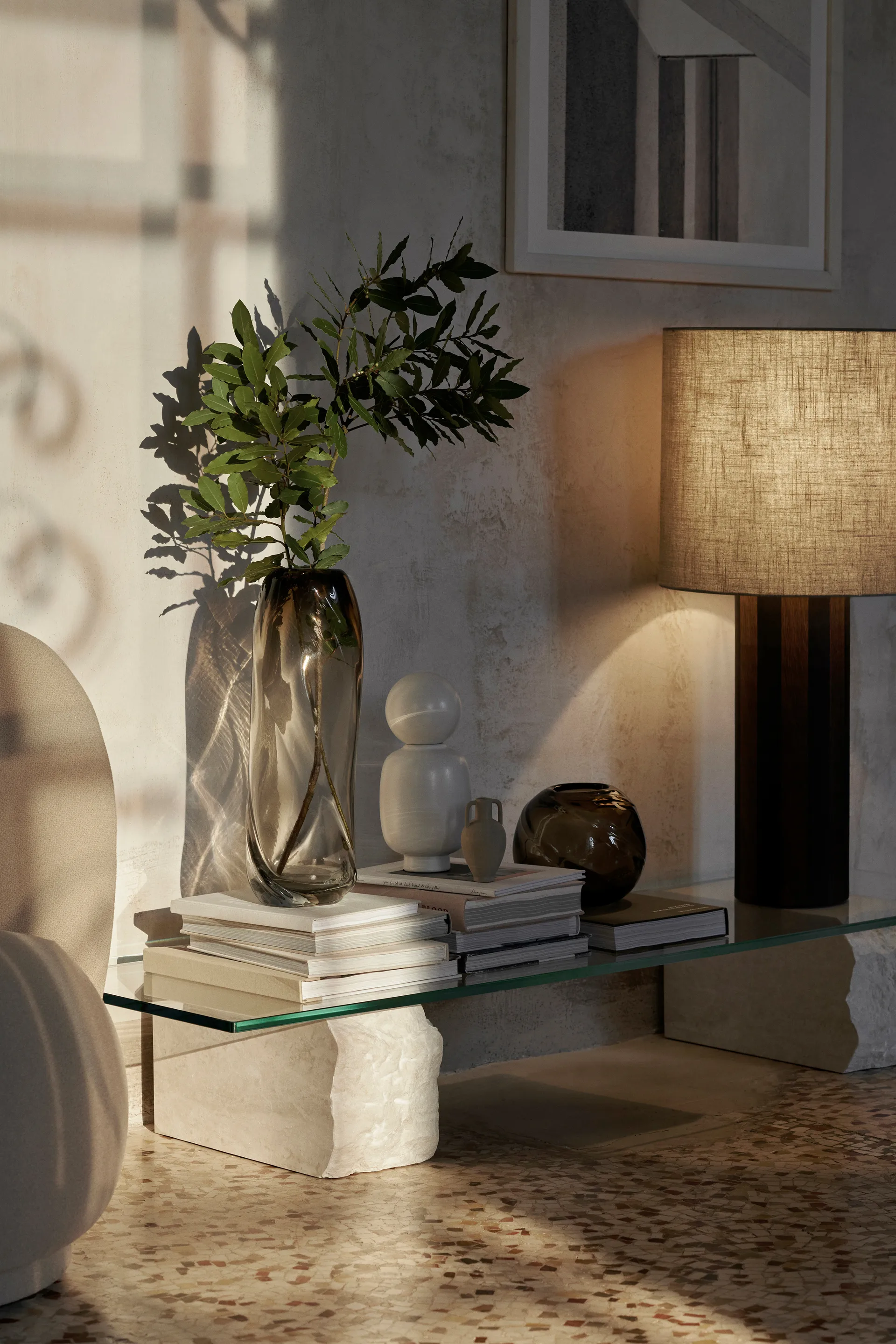 Mineral soffbord 46x160 cm, Bianco curia Ferm Living