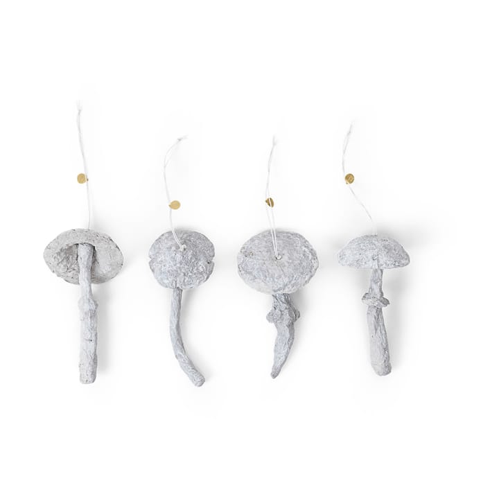 Mushroom ornament julgranshänge 4 delar, Faded white Ferm Living