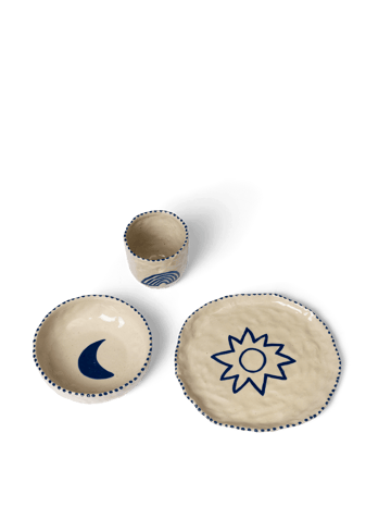 Naive barnservis 3 delar - Deep blue - Ferm Living