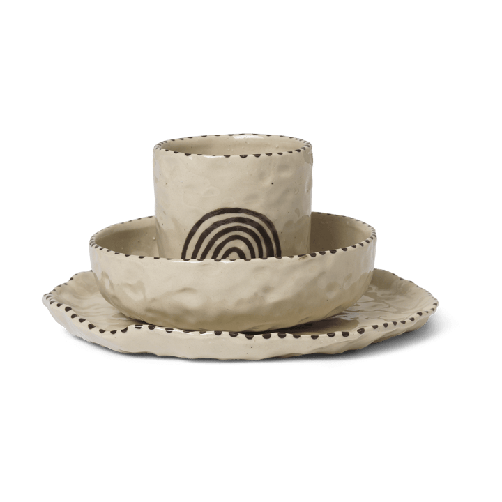Naive barnservis 3 delar - Red brown - Ferm Living