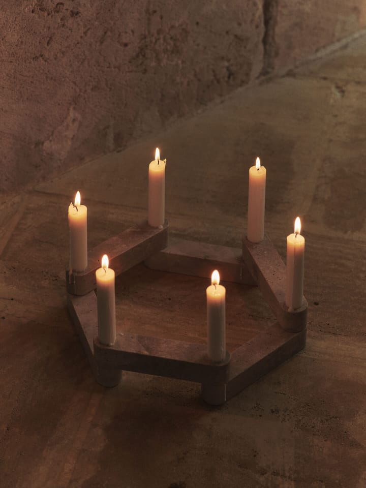 Newel modul ljusstake, Travertine Ferm Living
